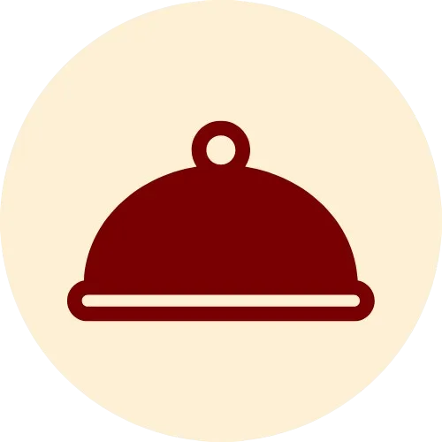 Dinner icon with serving tray and lid